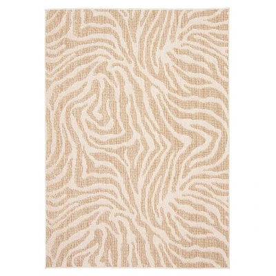 Zendaya tapis taupe contemporain