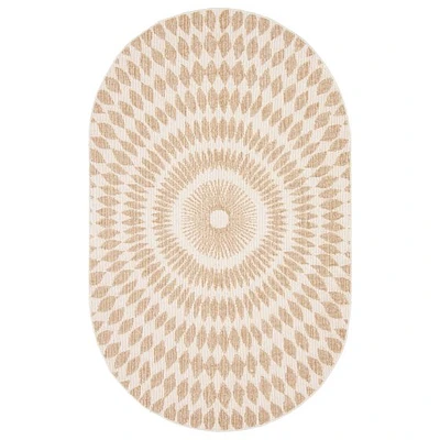 Manon Contemporary Oval Taupe Area Rug