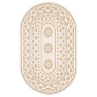 Finley Contemporary Oval Taupe Area Rug