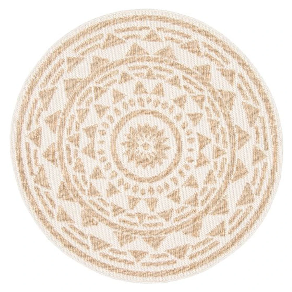 Finley tapis rond contemporain taupe