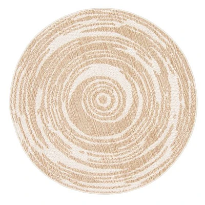 Merry Contemporary Round Taupe Area Rug