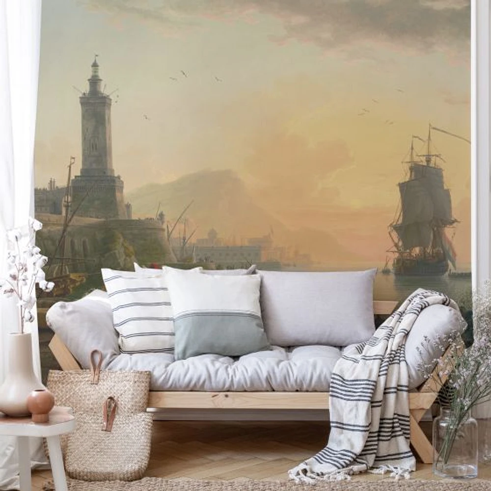 a Calm at Mediterranean Port Wallpaper Mural