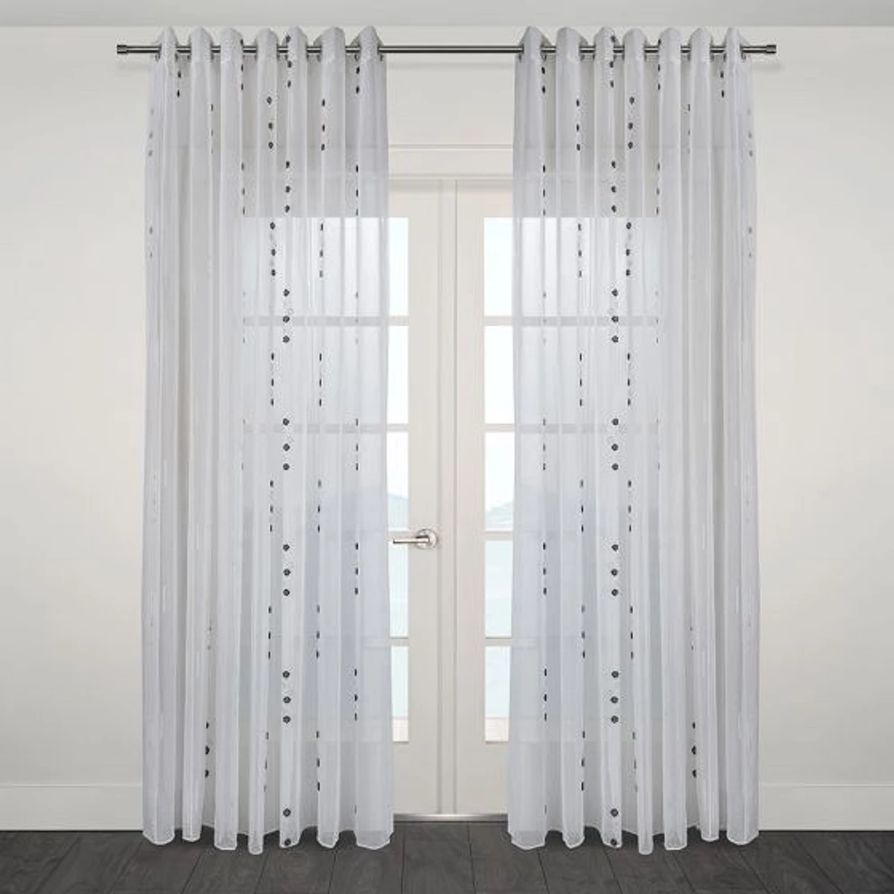 Andria Sheer Jacquard Grommet Curtain