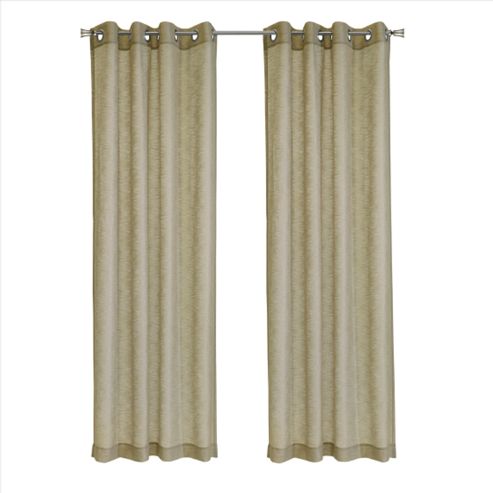 Boucle Semi Sheer Grommet Curtain