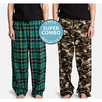 SilverPaw Matching Pants, Pack of 2 - Camo & Green Plaid Prints