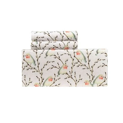 Chickadees Flannel Sheet Set