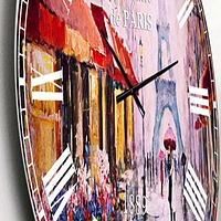 Lovers Paris Eiffel Tower Wall Clock