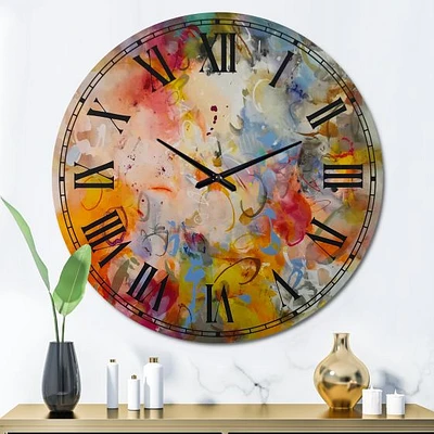 Blue And Yellow Color Whirls Wall Clock