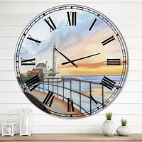 St Marys Lighthouse Oversized Metal Wall Clock