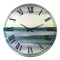 Mint Indigo Dawn I Metal Wall Clock