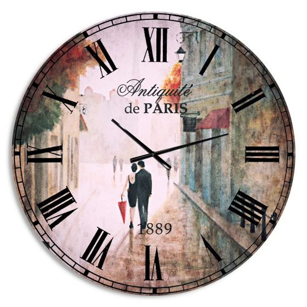 Paris Romance Couples Wall Clock