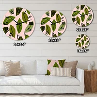 Abstract Floral Elements On Pink I Wall Clock