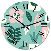 Bloom From Within Retro Flower Motivation I Oversized Wall Clock