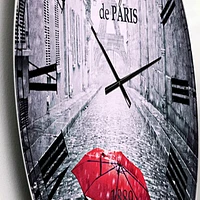 Eiffel View from Paris Street Wall Clock