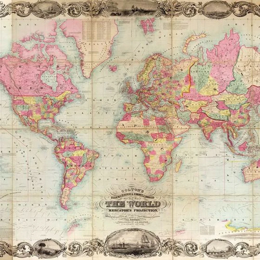 Colton's Vintage World Map Wallpaper Mural