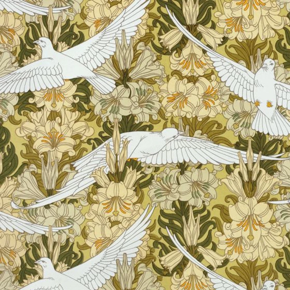 Doves and Lilies Wallpaper Mural