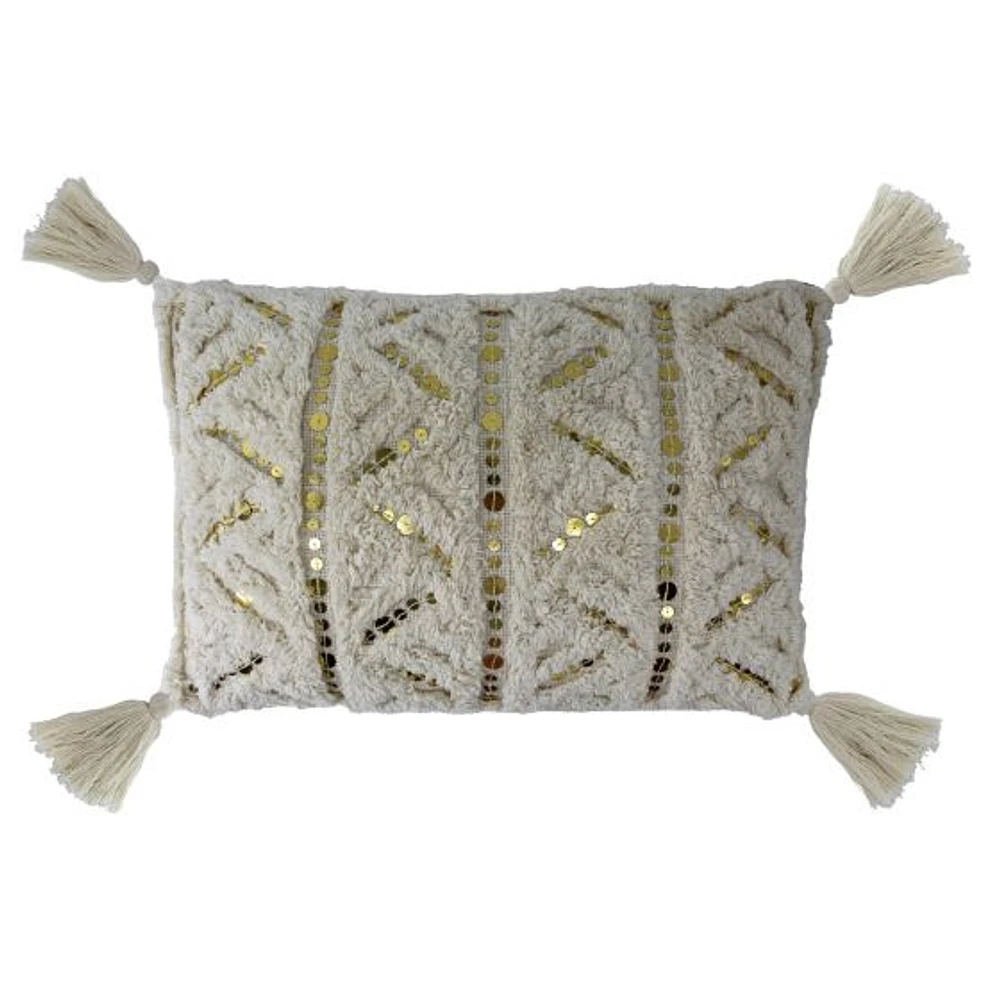 Dunes Cushion - Ivory/Gold