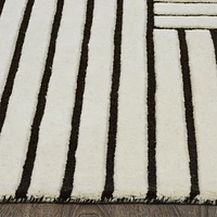 Tapis blanc cassé et noir « Arctica »