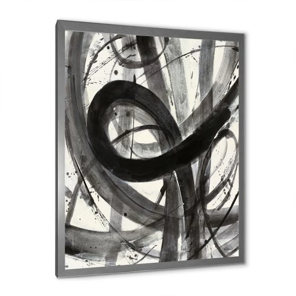 Black and White Minimalistic Painting  Wall Art