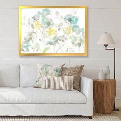 Aqua Rose Natural Element  Canvas Wall Art