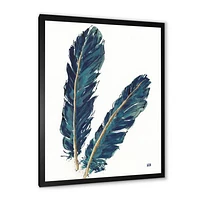 Gold Indigo Feathers IV  Wall Art