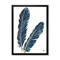 Gold Indigo Feathers IV  Wall Art