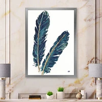 Gold Indigo Feathers IV  Wall Art