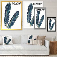 Gold Indigo Feathers IV  Wall Art