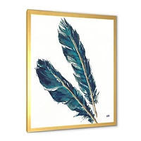 Toile « Gold Indigo Feathers III »