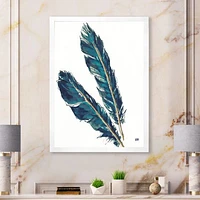 Toile « Gold Indigo Feathers III »