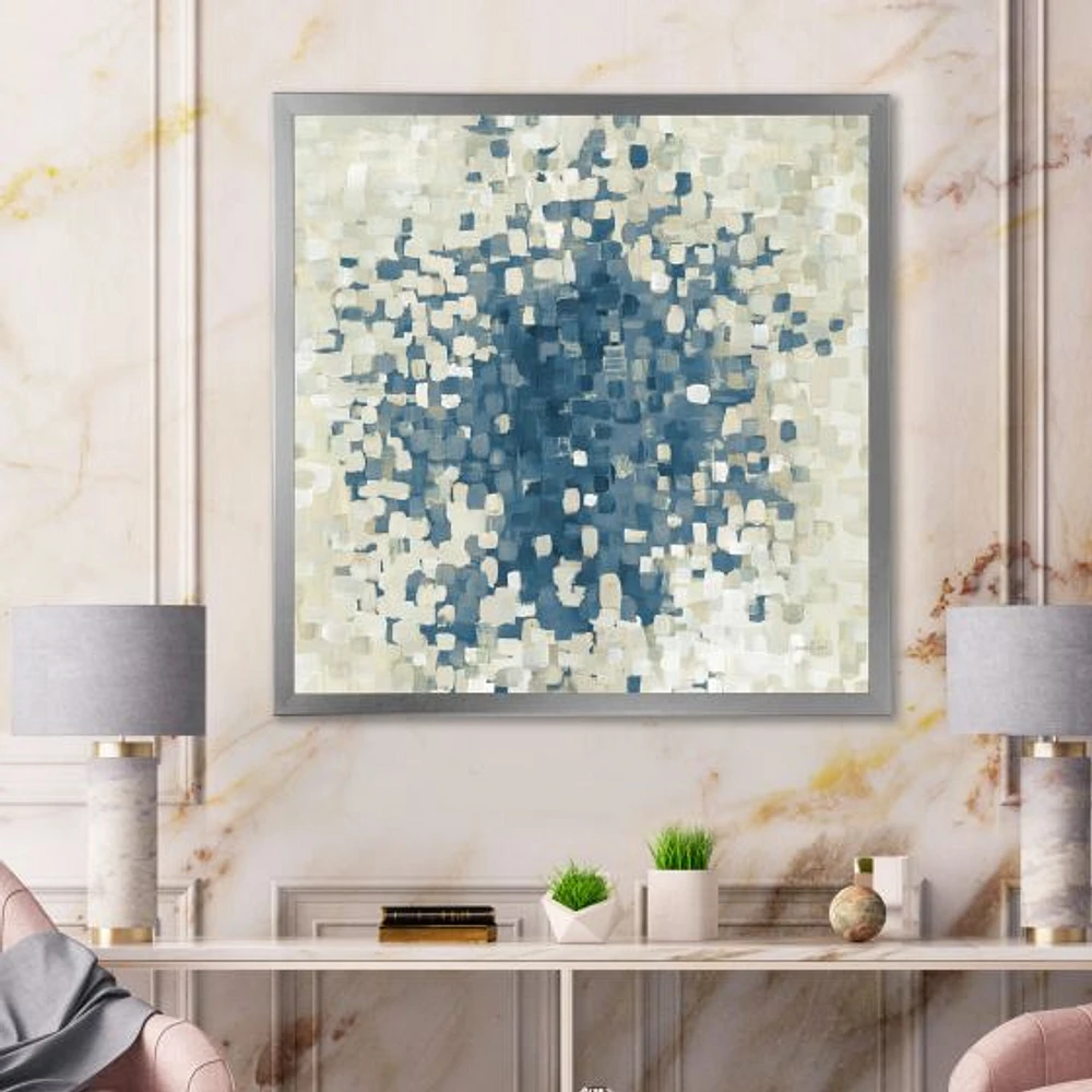 Geometric Blue Spots  Wall Art