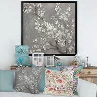 White Cherry Blossoms II  Canvas Wall Art Print