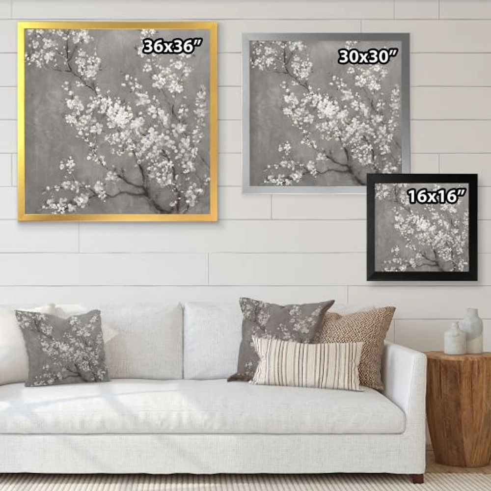 White Cherry Blossoms II  Canvas Wall Art Print