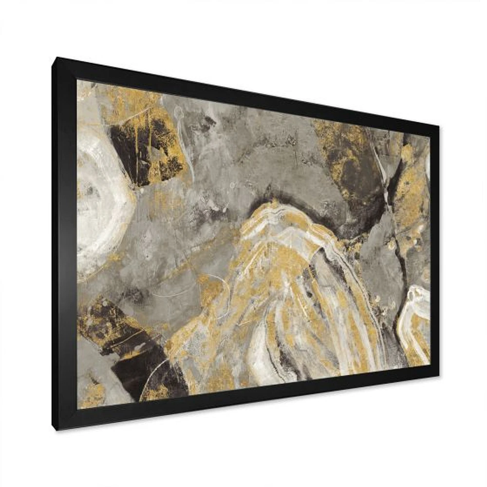 Painted Gold Stone  Canvas Art