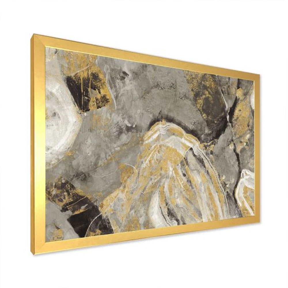 Painted Gold Stone  Canvas Art