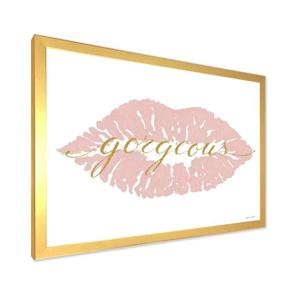 Toile « Fashion Glam Lips on Gold II