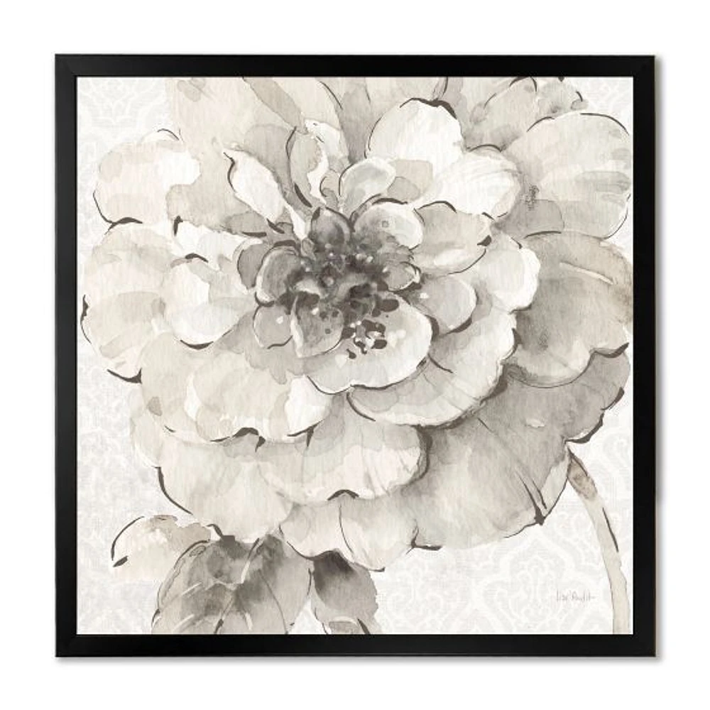 Indigold Grey Peonies I  Canvas Wall Art