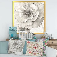 Toile « Indigold Grey Peonies I