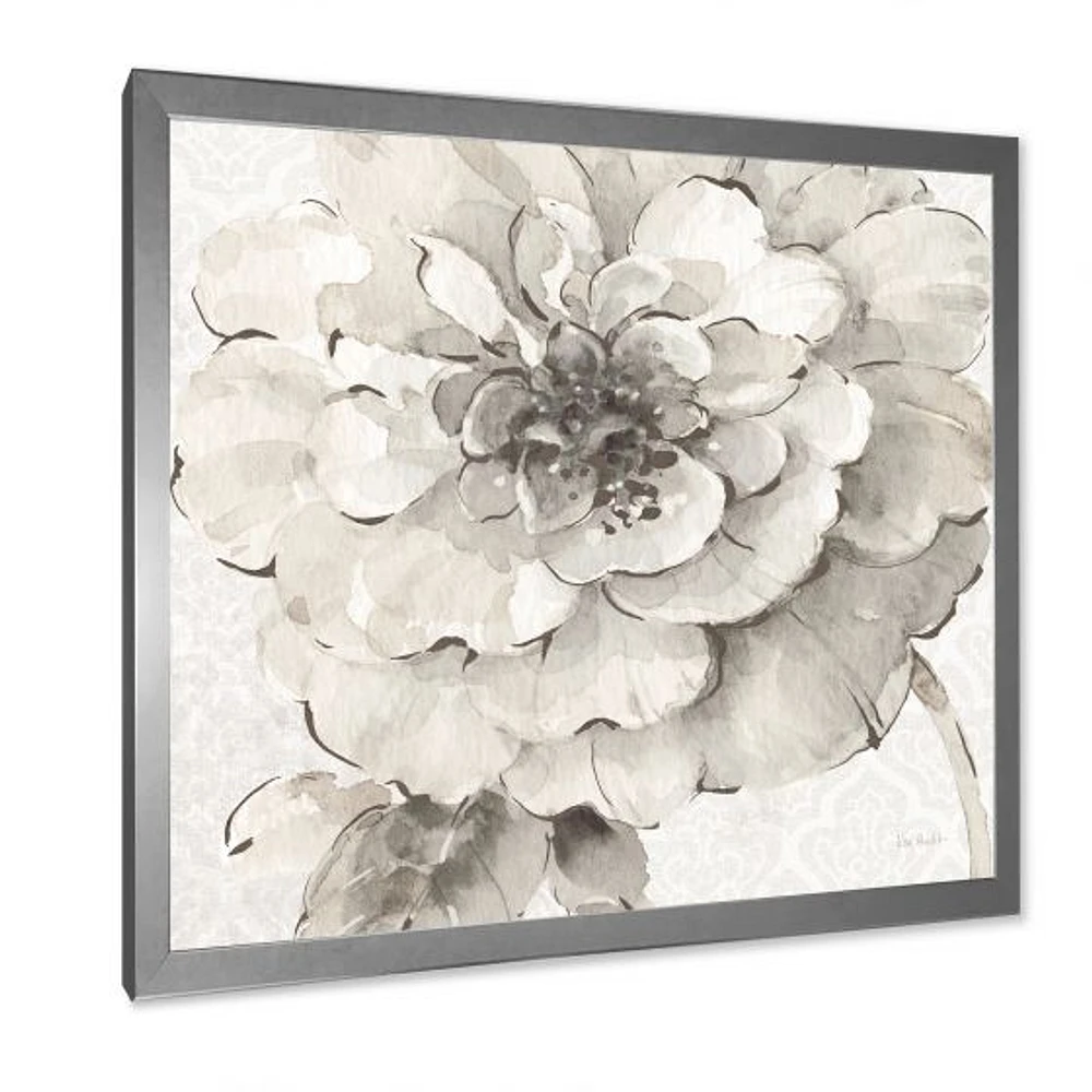 Indigold Grey Peonies I  Canvas Wall Art