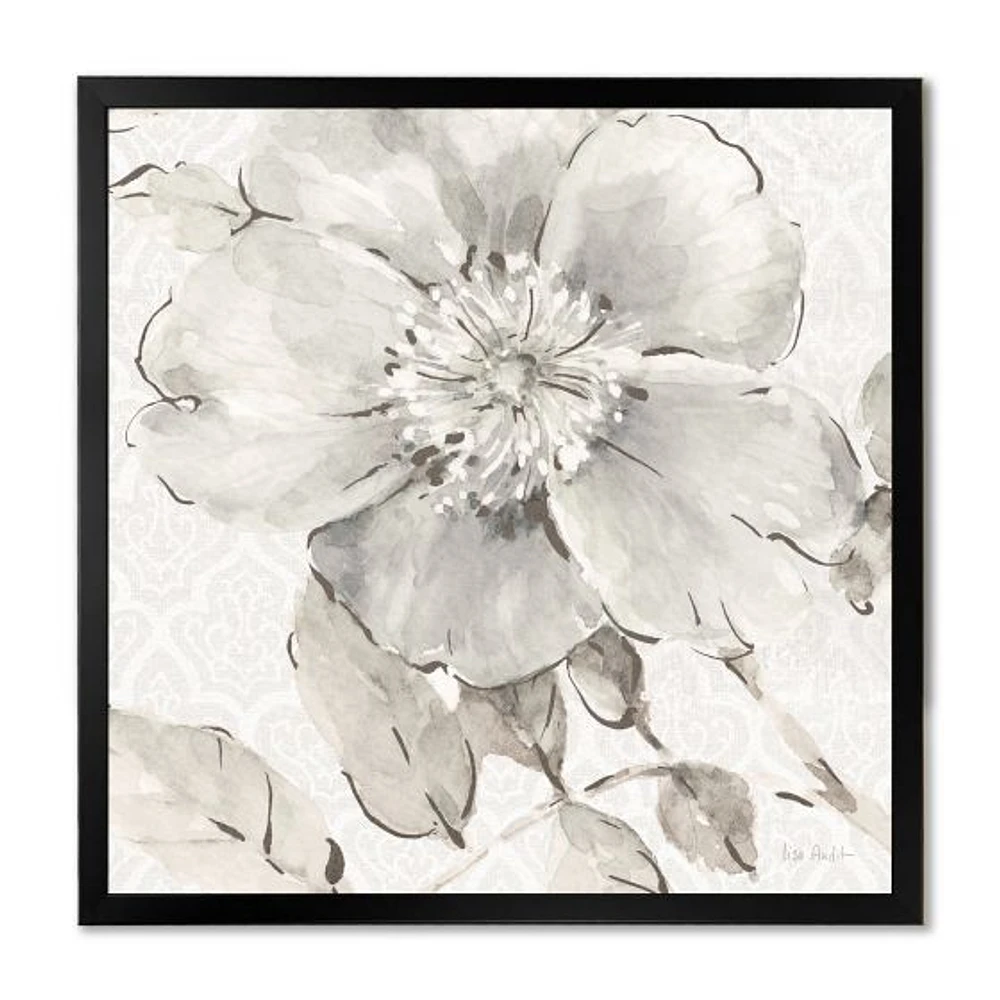 Toile « Indigold Grey Peonies II