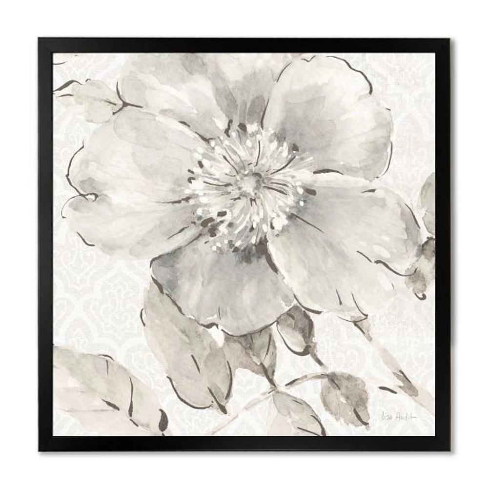 Toile « Indigold Grey Peonies II