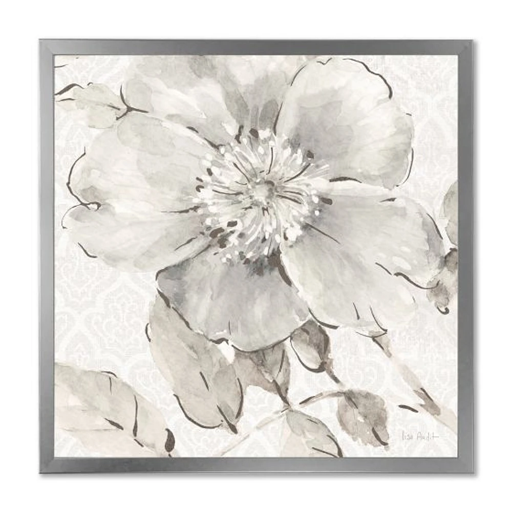 Toile « Indigold Grey Peonies II