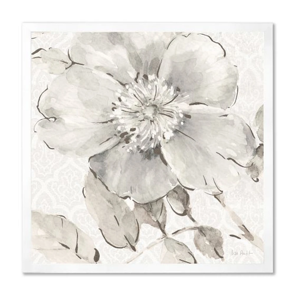 Toile « Indigold Grey Peonies II