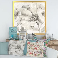 Indigold Grey Peonies IV  Canvas Art