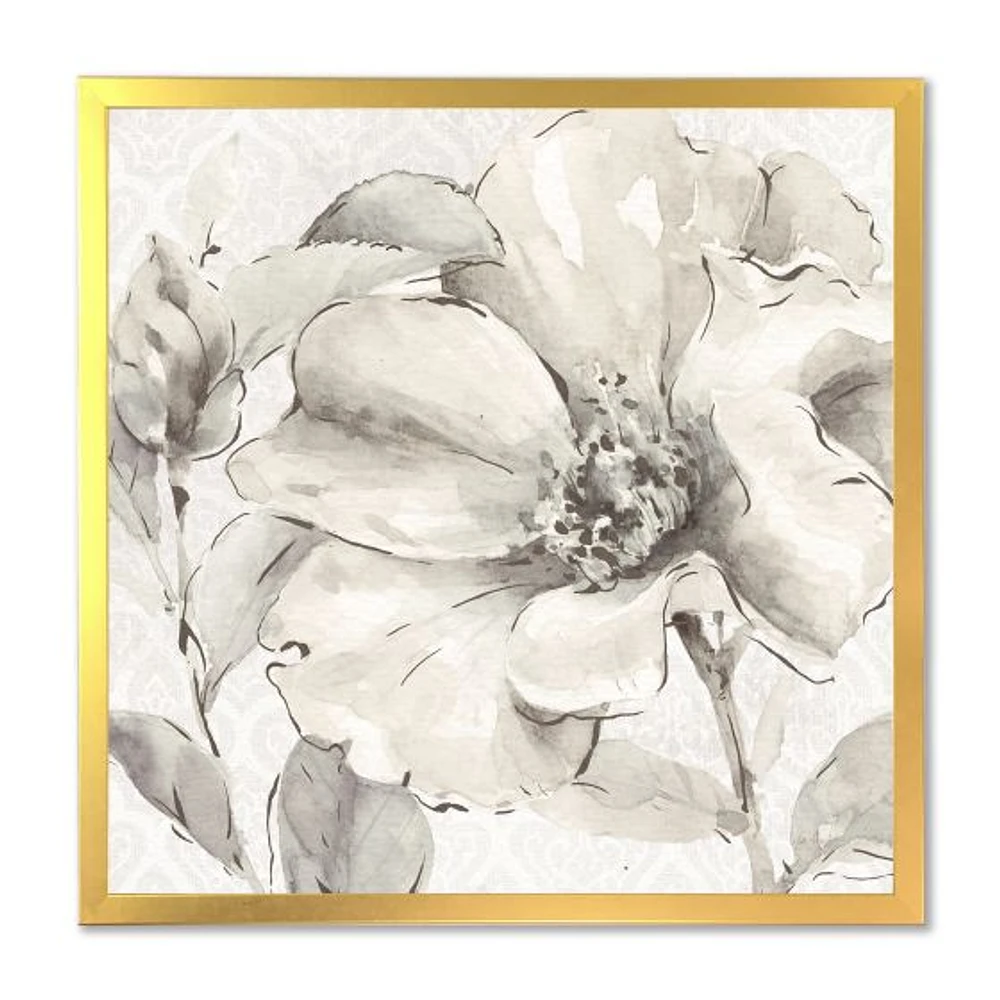 Indigold Grey Peonies IV  Canvas Art