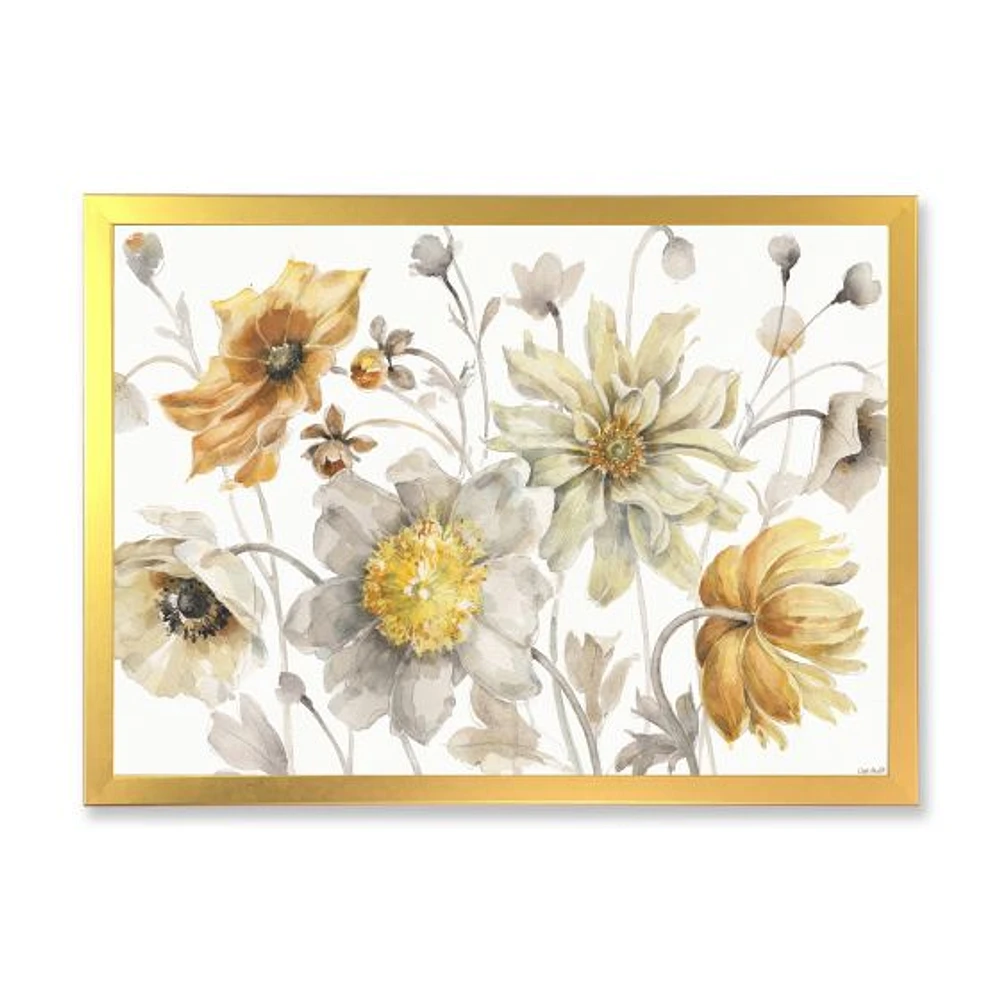 Fields of Gold Watercolor Flower VII  Canvas Art