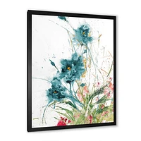 Wild Blue Abstract Farmhouse Flowers Wall Art