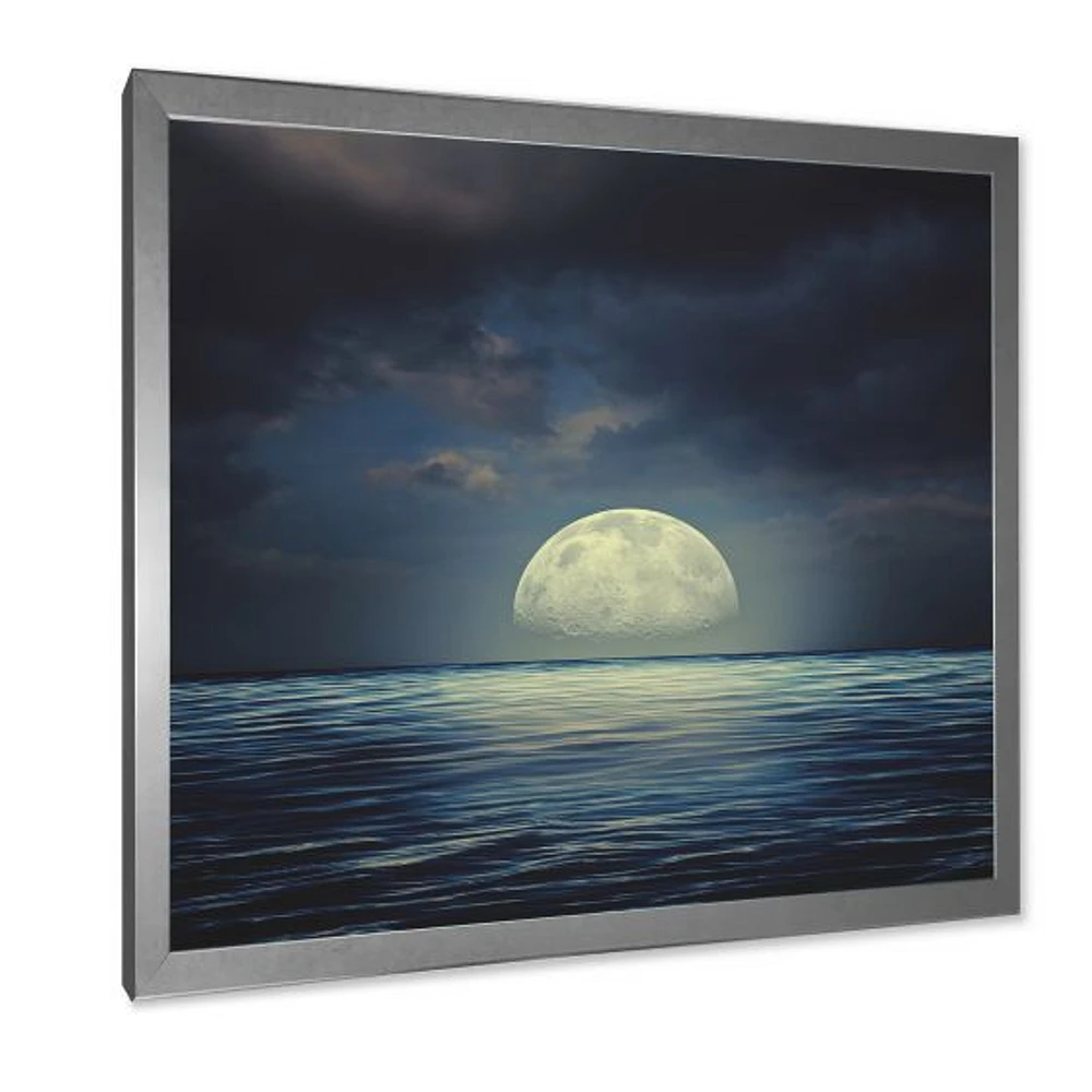 Super Moon Over The Sea II  Wall Art