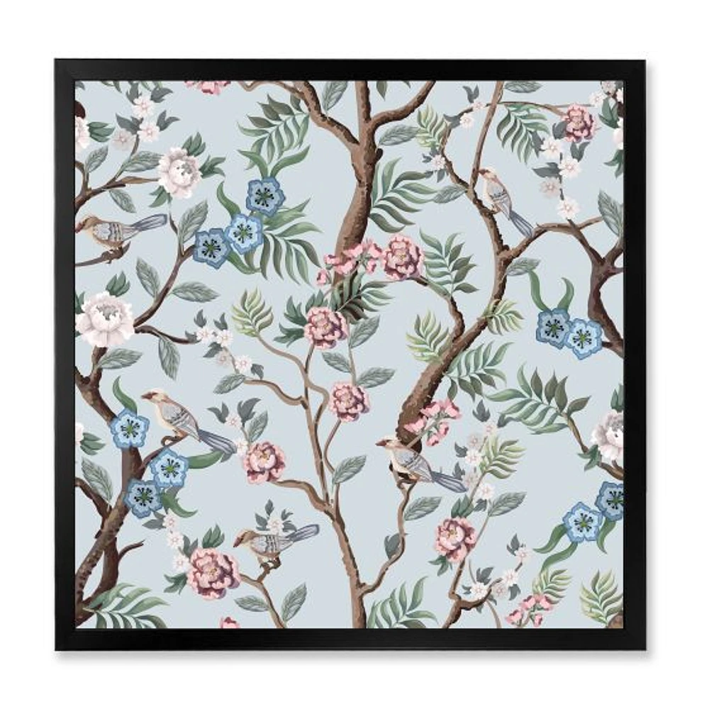 Toile « Chinoiserie with Birds and Peonies X