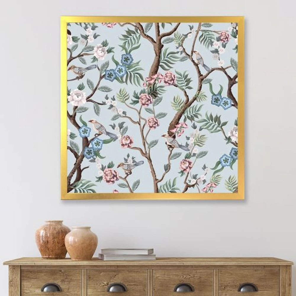 Chinoiserie with Birds and Peonies X  Wall Art